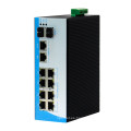 Puerto combo importado no gestionado 10/100 / 1000M 2, conmutador Ethernet industrial de 8 puertos